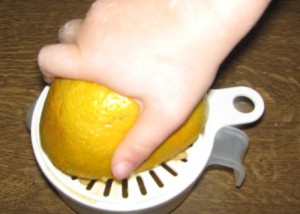 Independence skills orange juice squeezing