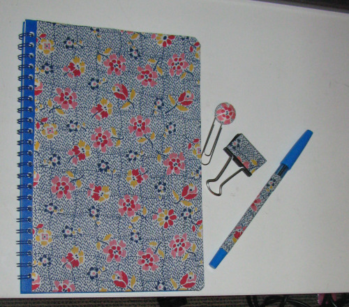 Fabric Covered Stationery Set