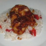 Spicy Chutney Chicken and Mixed Rice