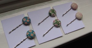 Fabric Covered Buttons Bobby Pins
