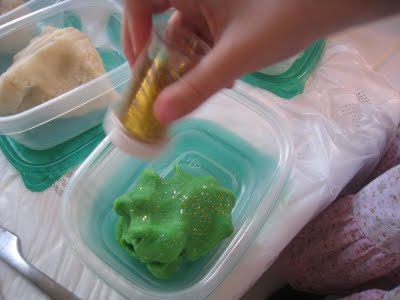 Glitter play dough - School Holiday Activities