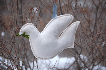 Felt Dove - Natural Christmas Theme