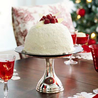 red and white christmas theme cake