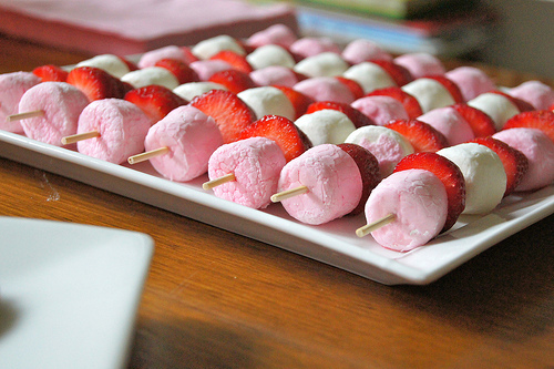 strawberry and marshmallow kebabs