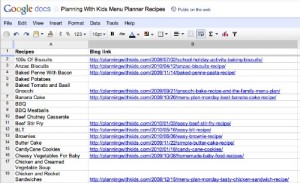 Planning With Kids Menu Planner Recipes Google D
