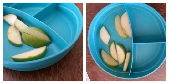cut up apples together