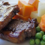 lamb chops and vegetables