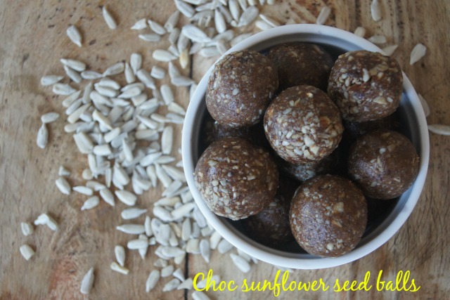 choc sunflower seed balls