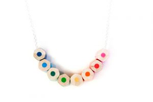 MakeForGood - lupidupi colored pencil necklace - on a sterling silver chain - teacher gift - christmas gifts - rainbow colors