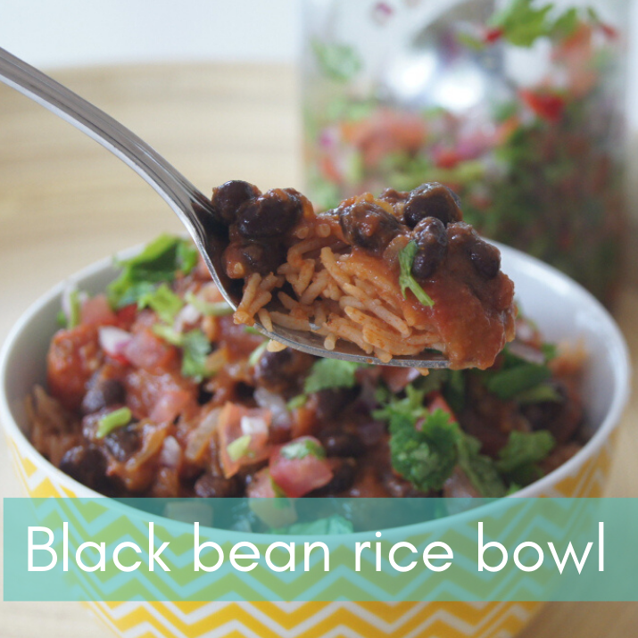 vegan black bean rice bowl