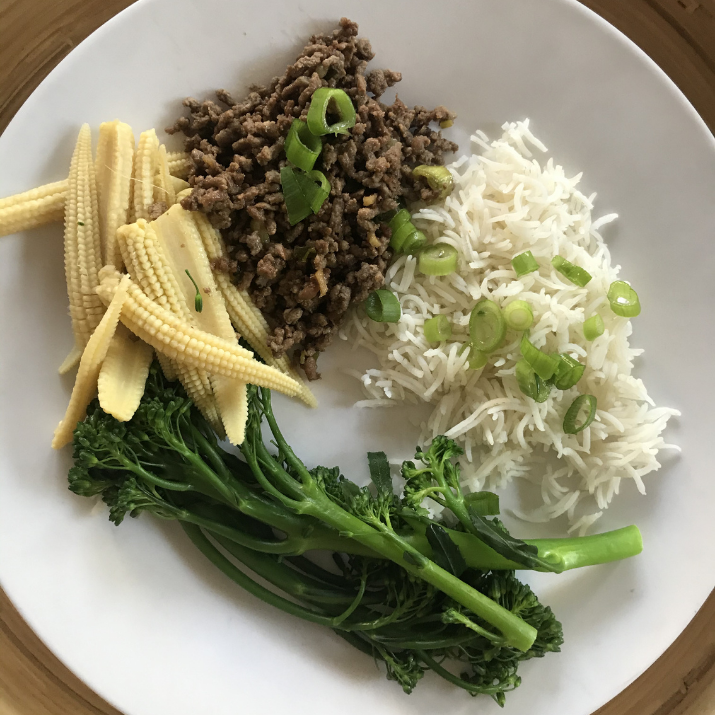 Separate Japanese inspired beef mince recipe