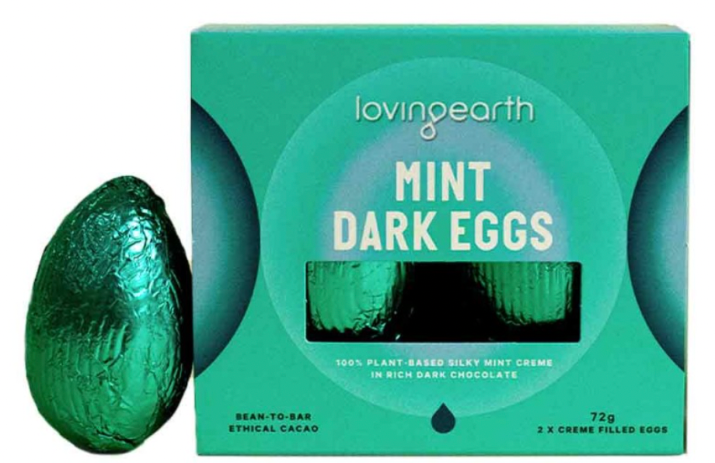 Loving Earth Vegan Dark Chocolate Creme Eggs 2pk - Mint