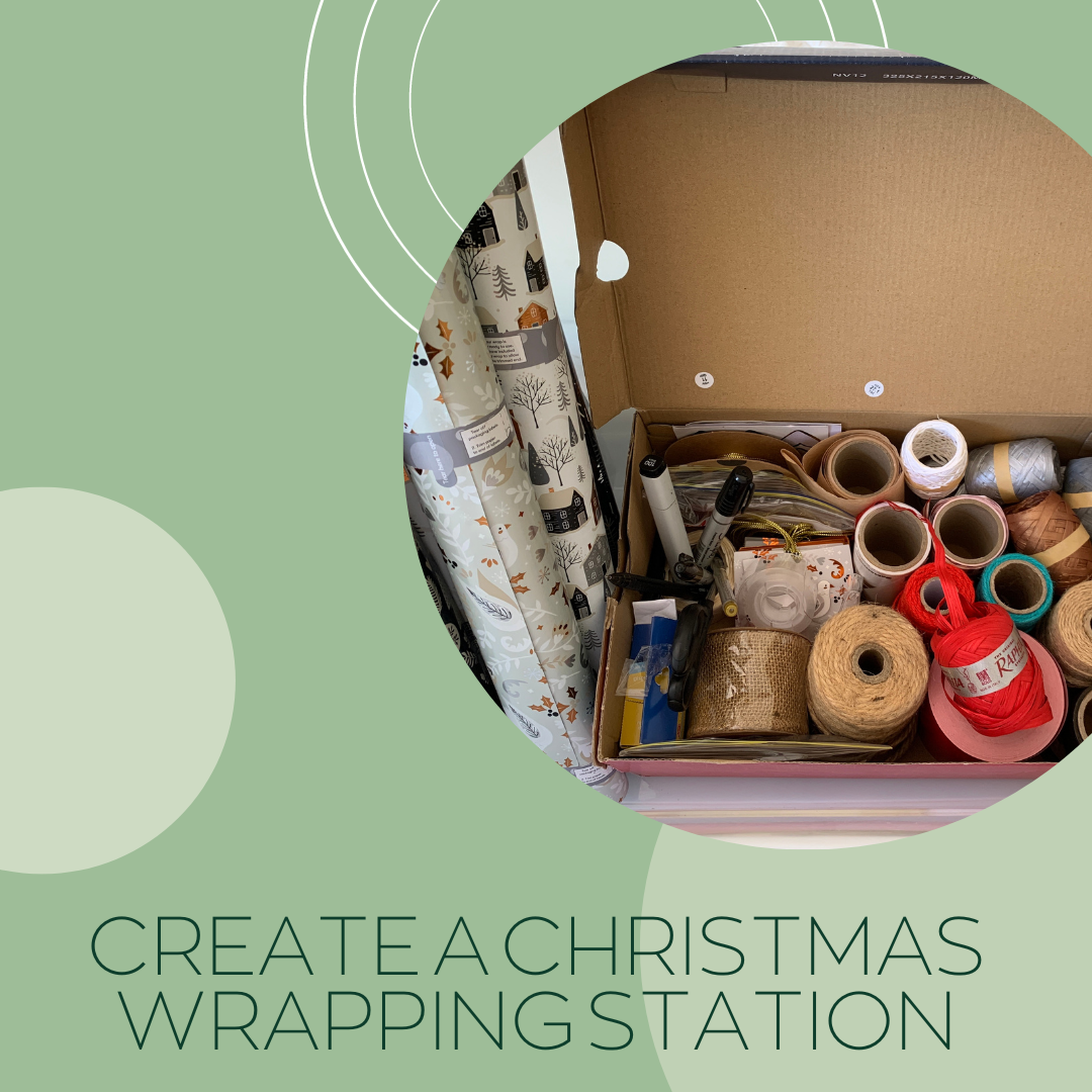 create a christmas wrapping station